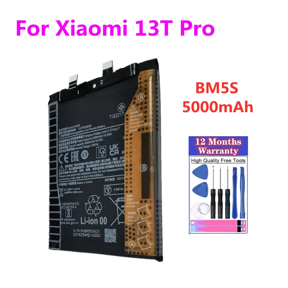 Высококачественный аккумулятор BM5S 5000 мАч для телефона Xiaomi Redmi K60 Ultra/Mi 13T Pro
Высококачественный аккумулятор BM5S 5000 мАч для телефона Xiaomi Redmi K60 Ultra/Mi 13T Pro
