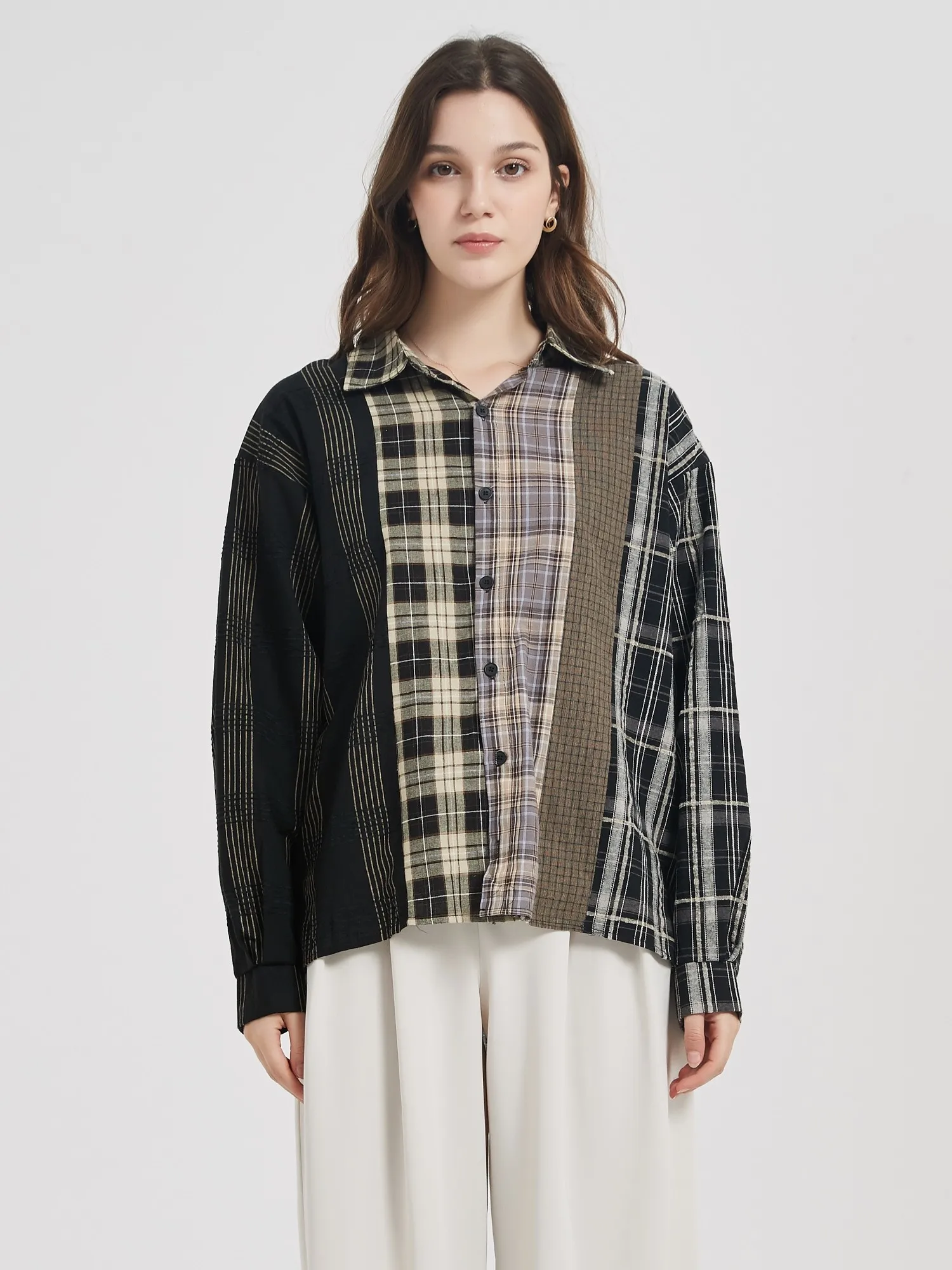 ZHISILAO Plaid Shirt Women Streetwear Hip Hop Patchwork Button Up Long Sleeve Cotton Shirts Autumn 2022 Harajuku Casual Blouse
ZHISILAO Plaid Shirt Women Streetwear Hip Hop Patchwork Button Up Long Sleeve Cotton Shirts Autumn 2022 Harajuku Casual Blouse