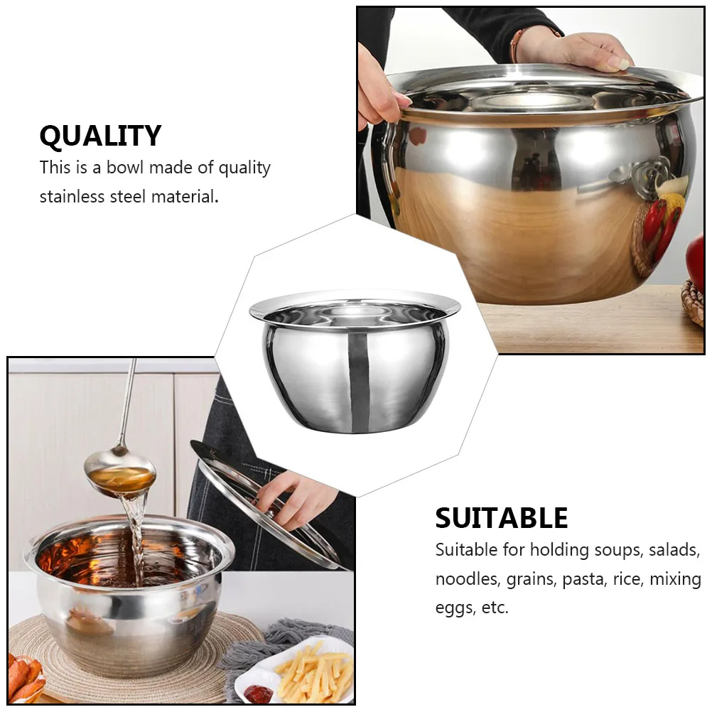 1pc Stainless Steel Multifunctional Kitchen Supply Food Storage Organizer Household Mixing Bowl For Soups Noodles Rice
1pc Stainless Steel Multifunctional Kitchen Supply Food Storage Organizer Household Mixing Bowl For Soups Noodles Rice