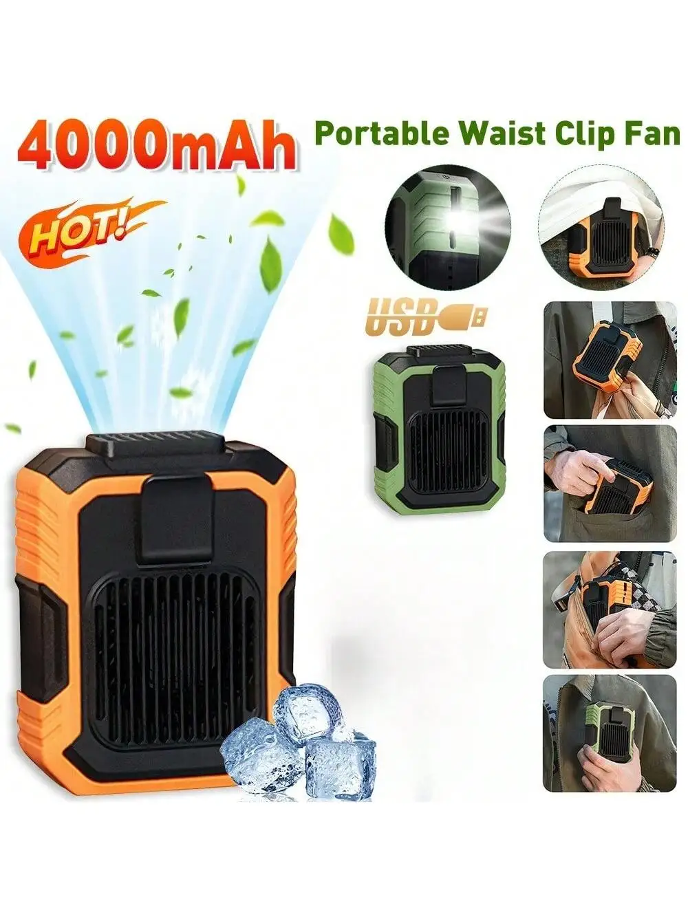 Portable Waist Fan 3 in 1 4000mAh Power Bank&LED Light|Hands-Free Clip Fan with Typhoon Airflow Work Camping Summer Outdoor
Portable Waist Fan 3 in 1 4000mAh Power Bank&LED Light|Hands-Free Clip Fan with Typhoon Airflow Work Camping Summer Outdoor