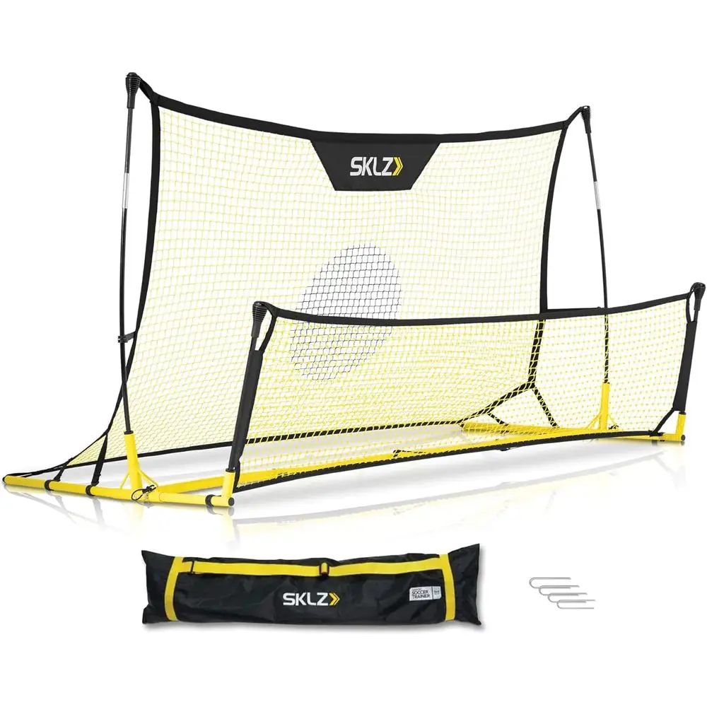 Dual-Sided Soccer Rebounder for Solo Practice - Large & Small Nets, Weatherproof, Adjustable, with Metal Stakes and Carry Bag
Dual-Sided Soccer Rebounder for Solo Practice - Large & Small Nets, Weatherproof, Adjustable, with Metal Stakes and Carry Bag