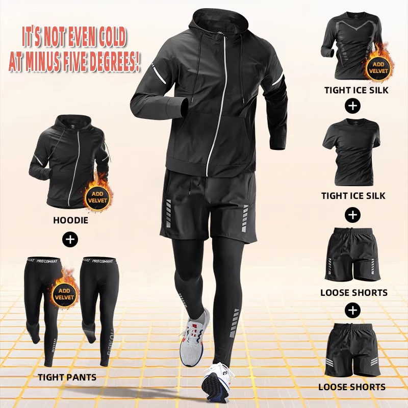 Winter Running Set Men's Velvet Sports Morning Running Speed Dry Clothes Autumn/Winter Sports Training Clothes Winter Outdoor Eq
Winter Running Set Men's Velvet Sports Morning Running Speed Dry Clothes Autumn/Winter Sports Training Clothes Winter Outdoor Eq