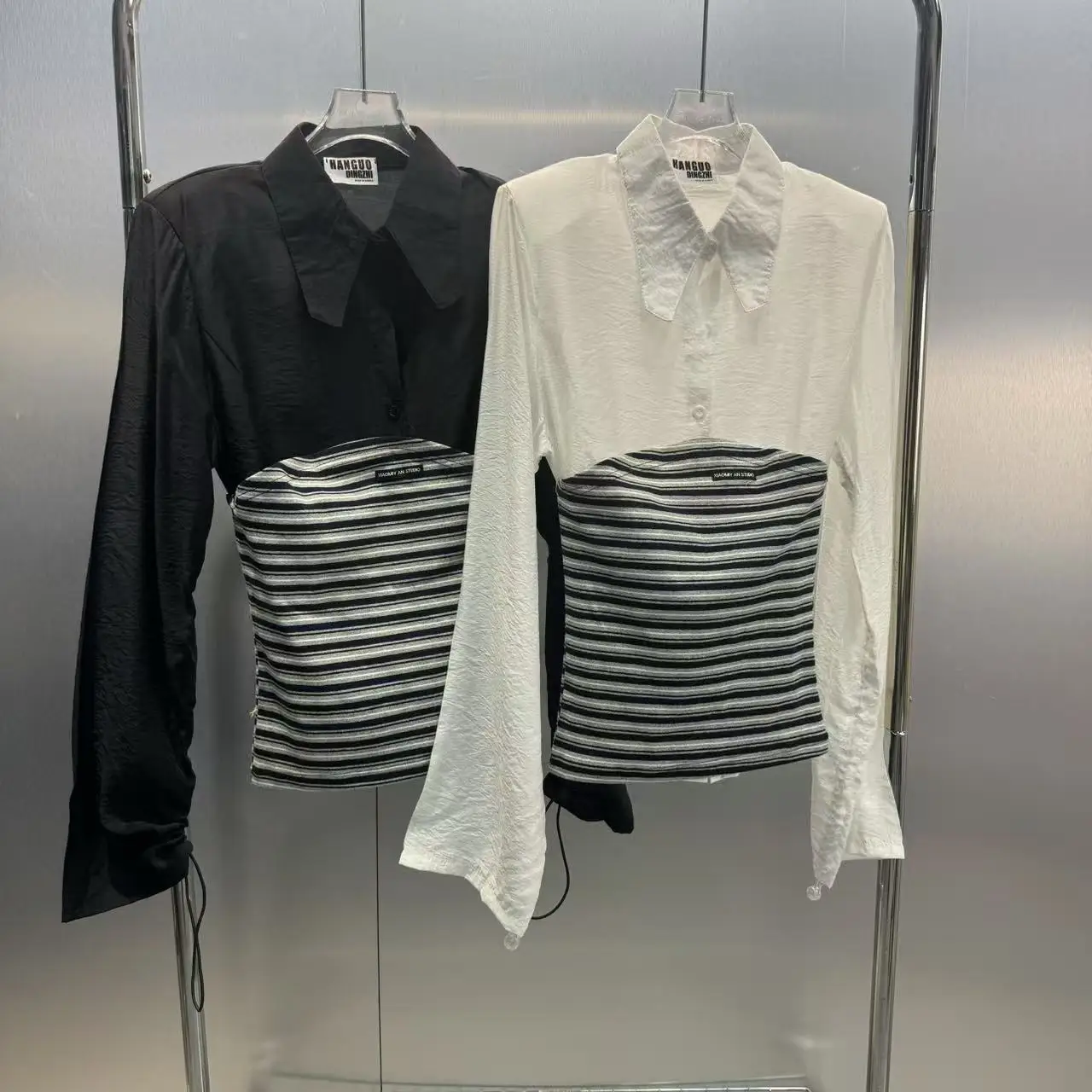 Retro Striped Long Sleeve Collar Patchwork Design Commute Shirt Trendy Women's Loose Fit Cotton Polyester Blend Spring 2026
Retro Striped Long Sleeve Collar Patchwork Design Commute Shirt Trendy Women's Loose Fit Cotton Polyester Blend Spring 2026