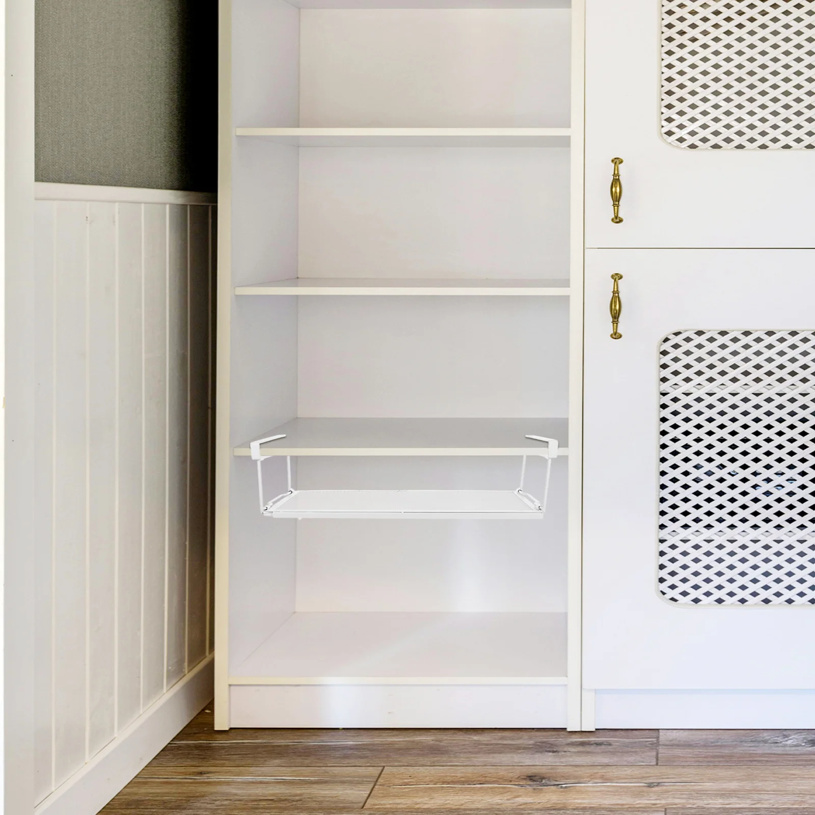 Adjustable Expandable Under Storage Basket Organizer For Pantry Cabinet Desk Wire Hanging Shelf Rack Holder Space Saving
Adjustable Expandable Under Storage Basket Organizer For Pantry Cabinet Desk Wire Hanging Shelf Rack Holder Space Saving