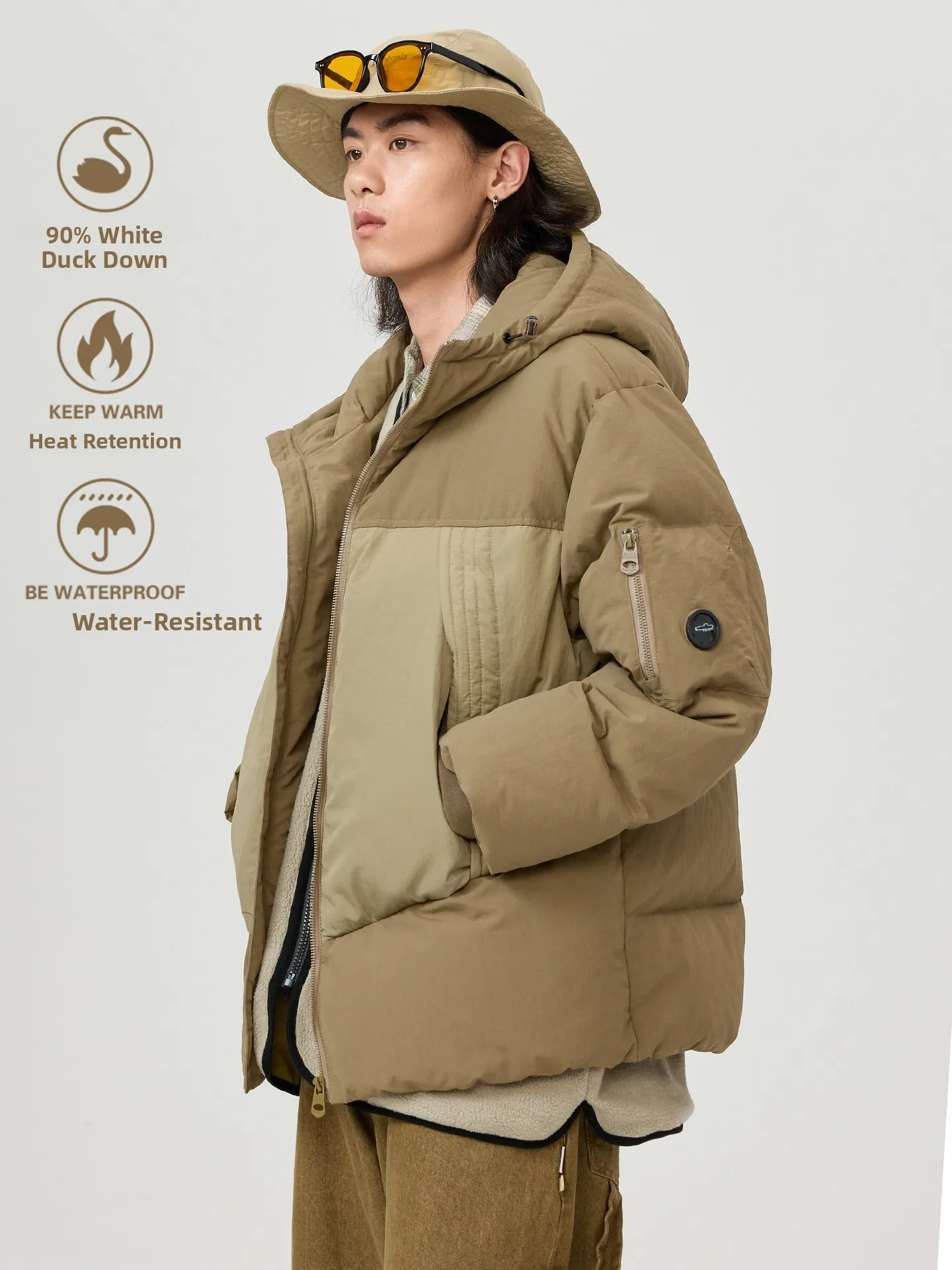 Outdoor Lightweight Tee-Proof White Du down Hooded Puffer Jaet Thi Warm Winter Cold Resistant Coat for Men And Women
Outdoor Lightweight Tee-Proof White Du down Hooded Puffer Jaet Thi Warm Winter Cold Resistant Coat for Men And Women