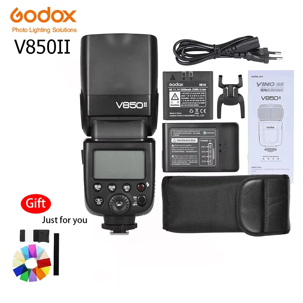 Godox V850II Built-in 2.4G GN60 Wireless X System Li-ion Camera Flash Speedlite For Canon Nikon Sony Pentax Olympus Camera
Godox V850II Built-in 2.4G GN60 Wireless X System Li-ion Camera Flash Speedlite For Canon Nikon Sony Pentax Olympus Camera