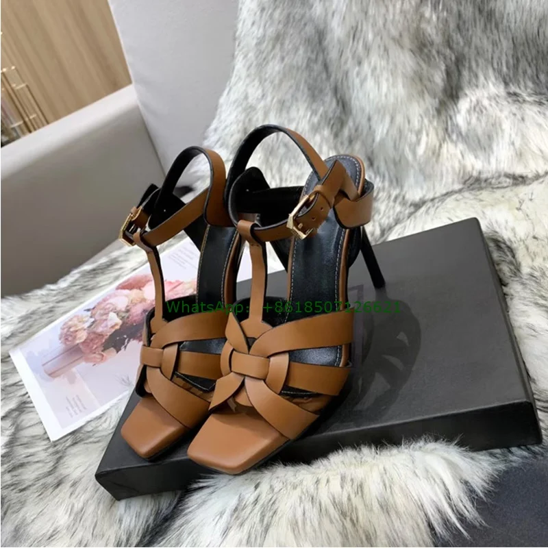 T-Strap Peep Toe Stiletto High Heel Sandal Buckle Roman Leather Square Toe Women'S Shoes
T-Strap Peep Toe Stiletto High Heel Sandal Buckle Roman Leather Square Toe Women'S Shoes