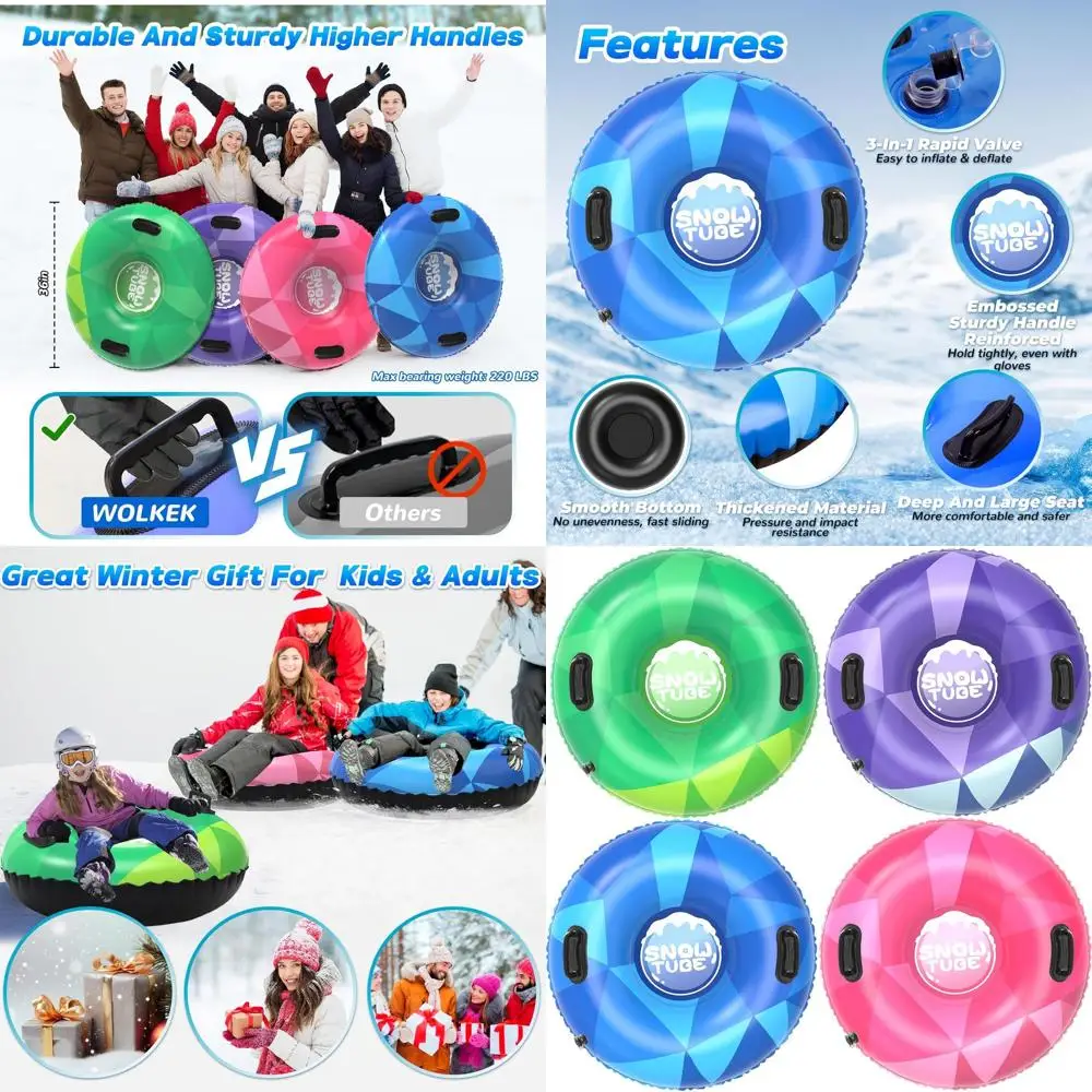 Inflatable Snow Tubes for Kids & Adults - Heavy-Duty Sleds with Handles for Winter Fun and Family Activities
Inflatable Snow Tubes for Kids & Adults - Heavy-Duty Sleds with Handles for Winter Fun and Family Activities