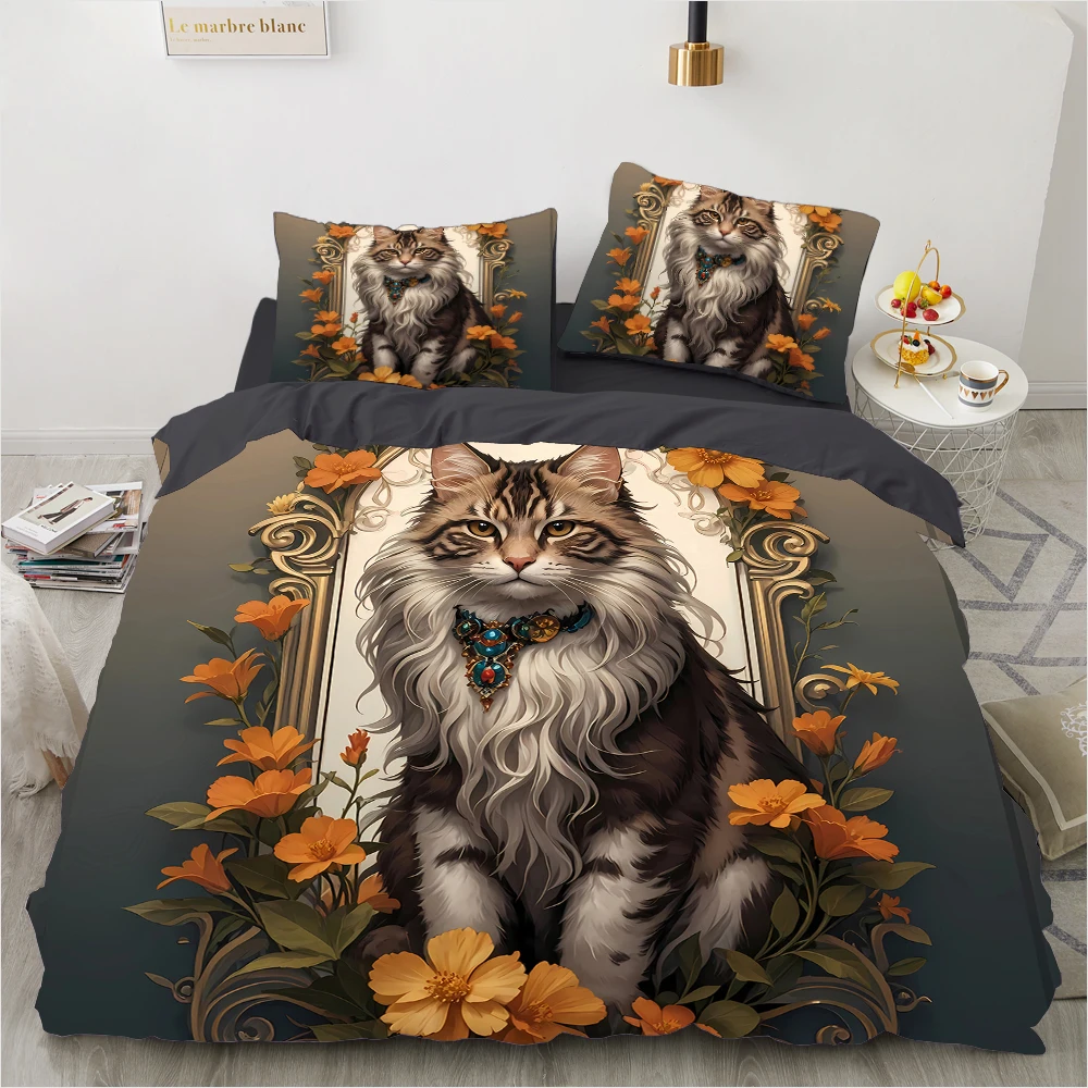 Luxury 3D Bedding Set Queen Size 220x240cm Duvet Cover 3pcs Set, Bed Linen for Hotel Style Bedroom Decor Cat Flowers Decor
Luxury 3D Bedding Set Queen Size 220x240cm Duvet Cover 3pcs Set, Bed Linen for Hotel Style Bedroom Decor Cat Flowers Decor