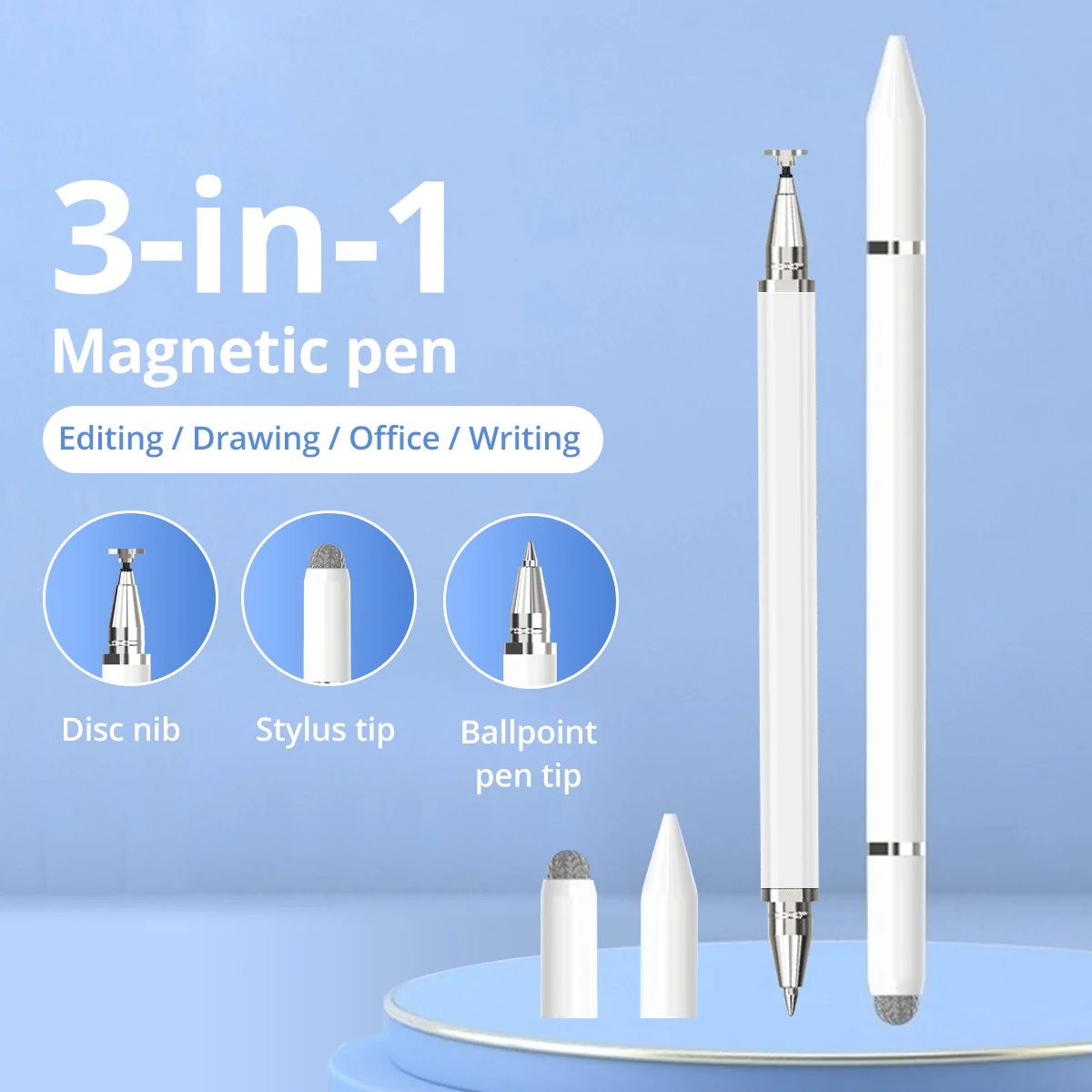 For IOS Android IPad IPhone Samsung Tablet & Smartphone – 3 in 1 Metal Magnetic Stylus Pen Capacitive Touch Drawing Pencil
For IOS Android IPad IPhone Samsung Tablet & Smartphone – 3 in 1 Metal Magnetic Stylus Pen Capacitive Touch Drawing Pencil