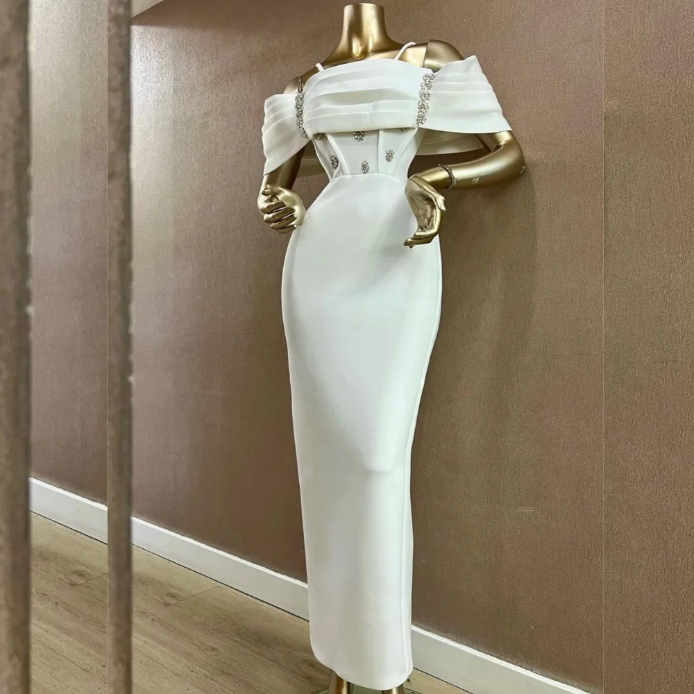 Customized Fashion Elegant Jersey Sequined Pleat Straight Off-the-shoulder Midi Dresses Bespoke Occasion Simple
Customized Fashion Elegant Jersey Sequined Pleat Straight Off-the-shoulder Midi Dresses Bespoke Occasion Simple