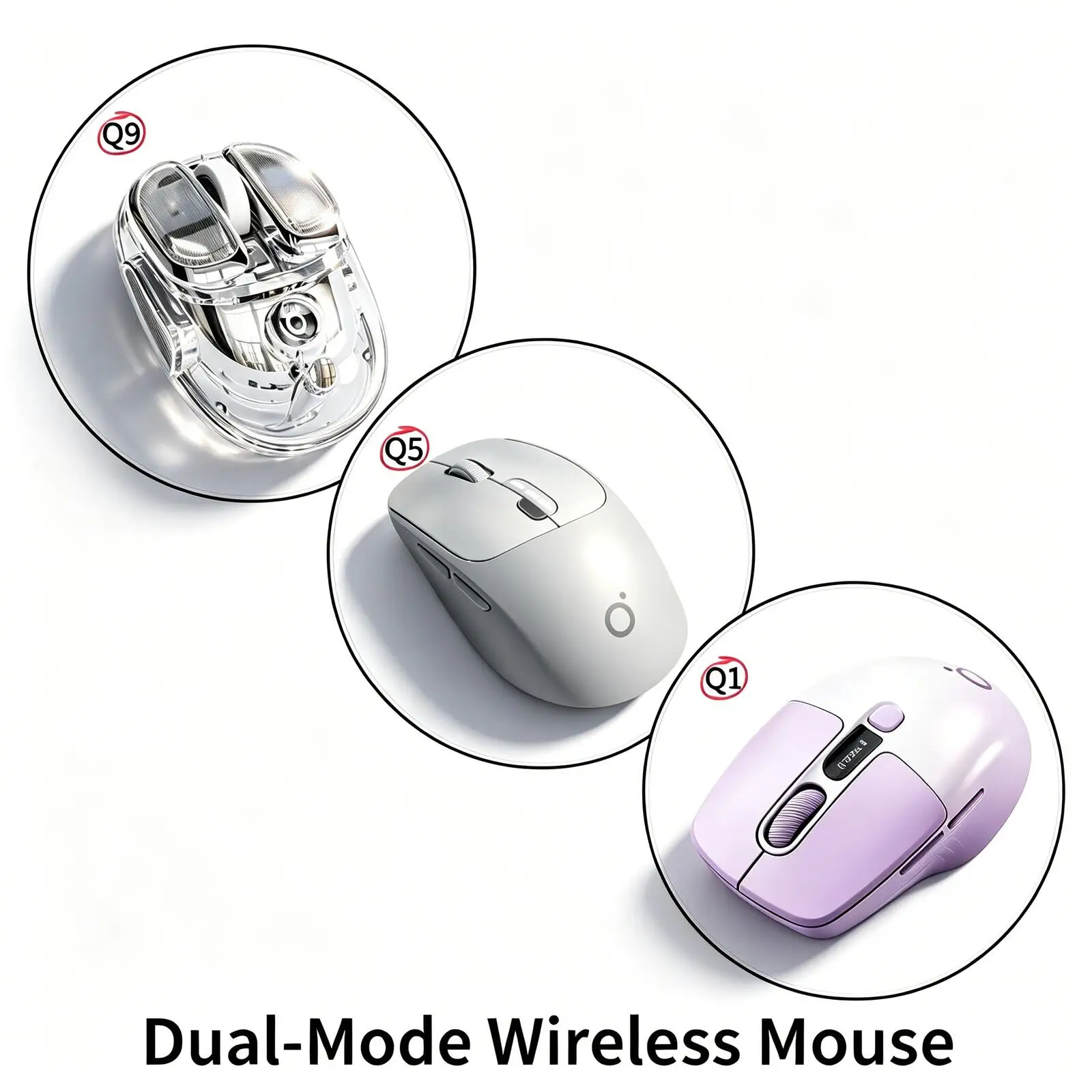 Wireless Mouse 2.4G Bluetooth Dual Mode Rechargeable Silent Click Ergonomic Optical Mouse For PC Laptop Office Gaming Mice