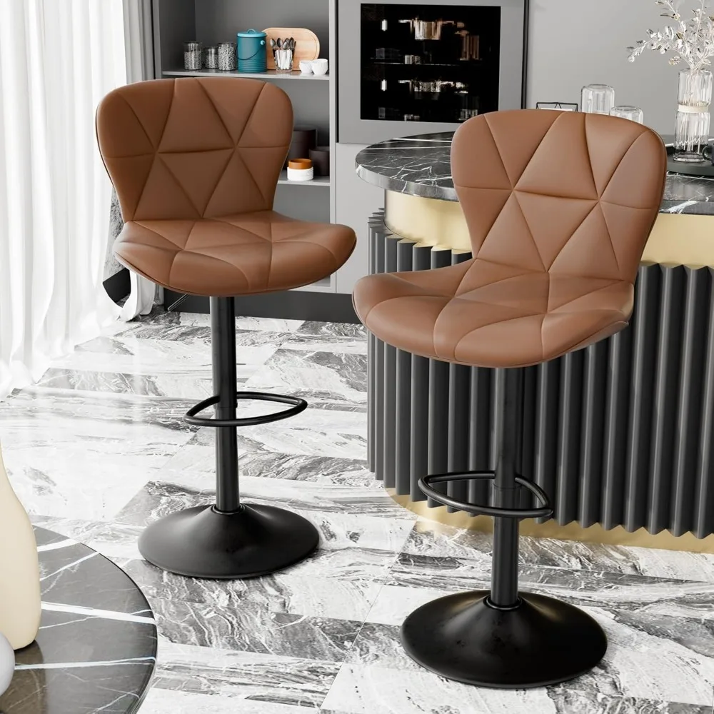 Bar Stools Set of 2, Modern Faux Leather Adjustable Swivel Barstools, Counter Height Chairs with Back and Footrest for Kitchen I
Bar Stools Set of 2, Modern Faux Leather Adjustable Swivel Barstools, Counter Height Chairs with Back and Footrest for Kitchen I