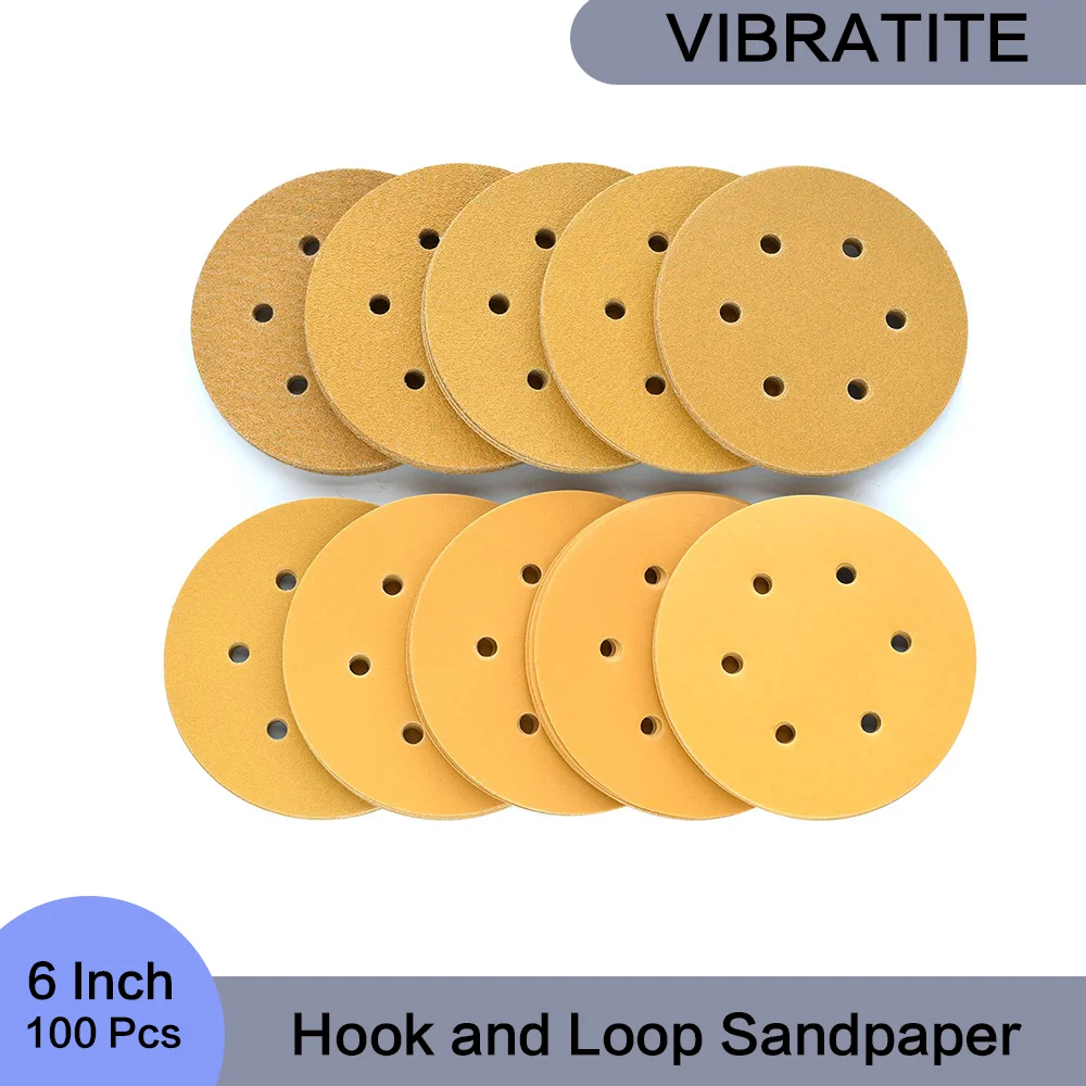 6 Inch 6 Hole Hook and Loop Sanding Discs 100 Pcs Assorted 60/80/100/120/150/220/320/400/600/800 Grit for Polishing and Grinding
6 Inch 6 Hole Hook and Loop Sanding Discs 100 Pcs Assorted 60/80/100/120/150/220/320/400/600/800 Grit for Polishing and Grinding