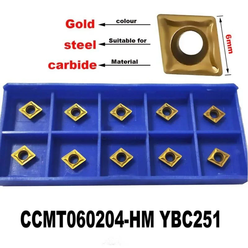 Toolholding Carbide Inserts CNC Equipment For Turning Tool Gold Metalworking 10pcs Blade CCMT060204-HM YBC251 New Portable
Toolholding Carbide Inserts CNC Equipment For Turning Tool Gold Metalworking 10pcs Blade CCMT060204-HM YBC251 New Portable