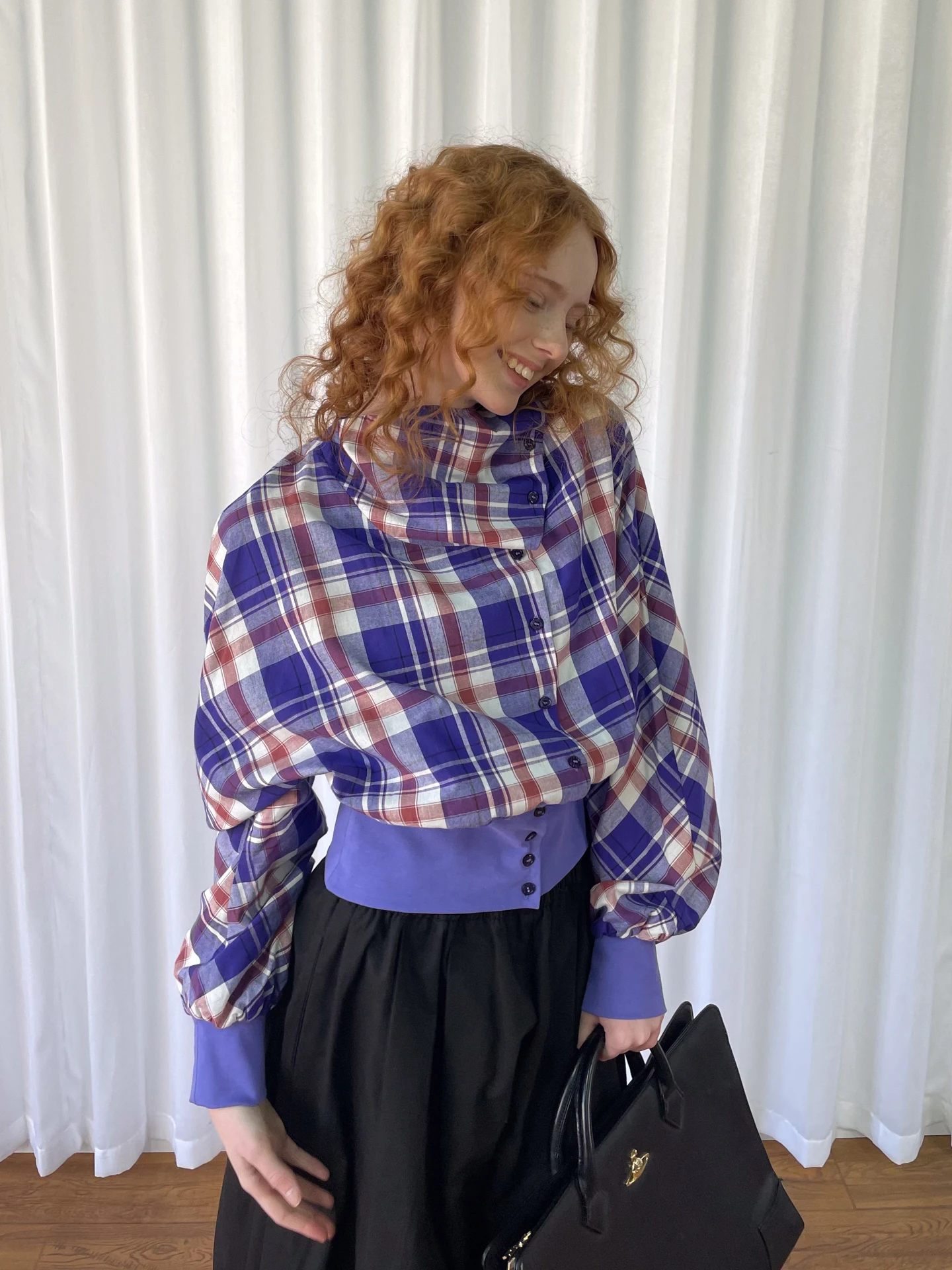 Women's Plaid Long Sleeve Shirt Coat Purple Stripes Loose Fit Slimming Short Top Commute Style Pure Cotton Regular Sleeve
Women's Plaid Long Sleeve Shirt Coat Purple Stripes Loose Fit Slimming Short Top Commute Style Pure Cotton Regular Sleeve