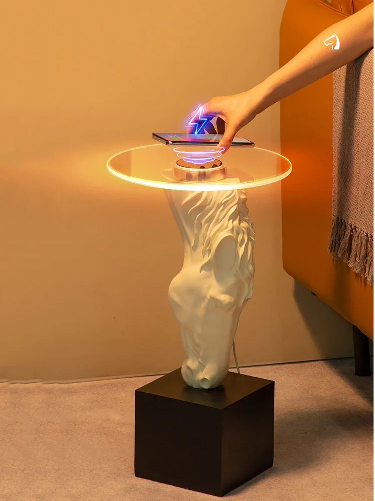 Living Room Sofa Side Round Coffee Table Home Bedroom Smart Bedside Table Wireless Charging Auxiliary Furniture Art Decor Crafts
Living Room Sofa Side Round Coffee Table Home Bedroom Smart Bedside Table Wireless Charging Auxiliary Furniture Art Decor Crafts