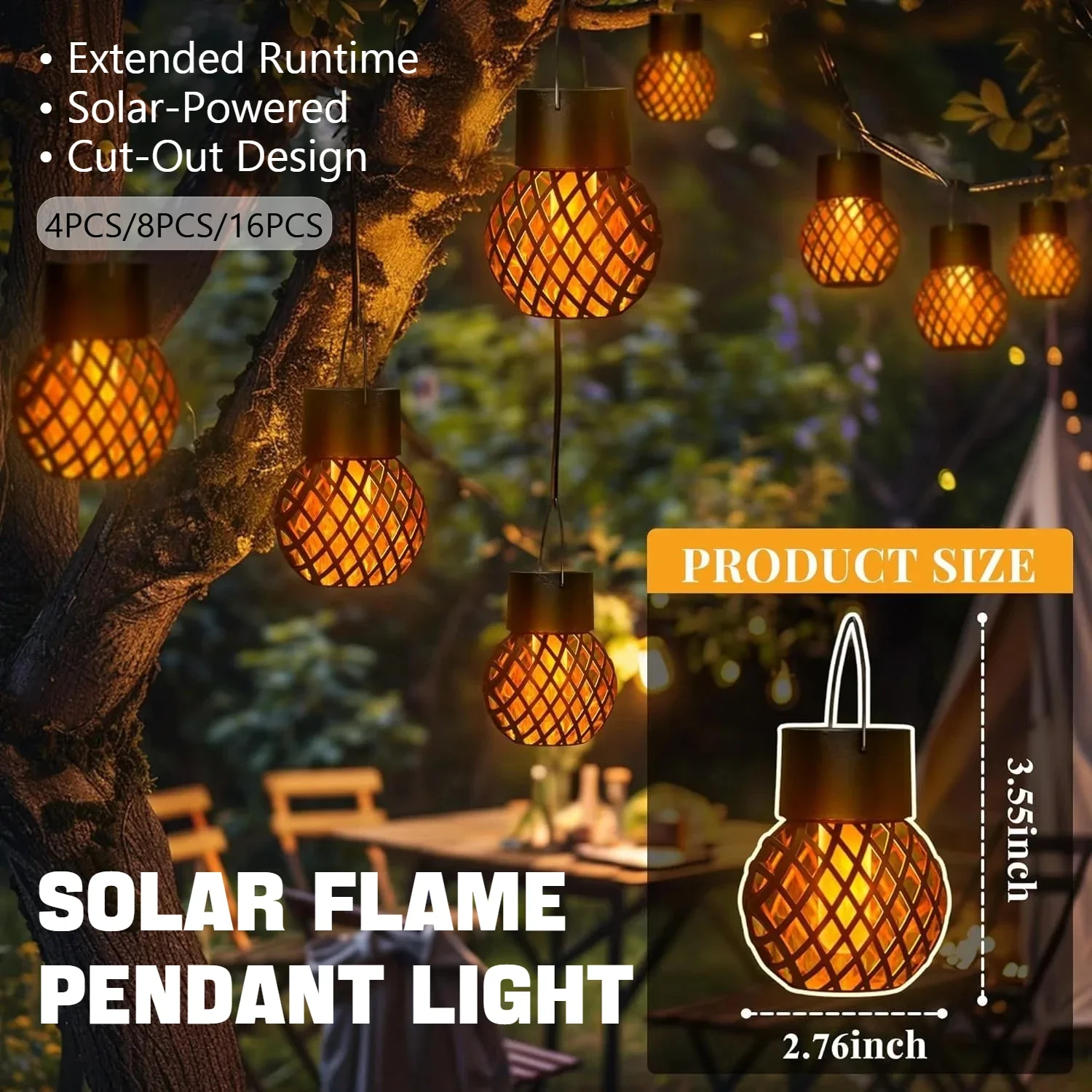 Садовый двор, солнечные светодиодные фонари с пламенем, 4 шт., полые подвесные водонепроницаемые уличные светильники для виллы, праздничное украшение, комплект осветительного оборудования
Садовый двор, солнечные светодиодные фонари с пламенем, 4 шт., полые подвесные водонепроницаемые уличные светильники для виллы, праздничное украшение, комплект осветительного оборудования