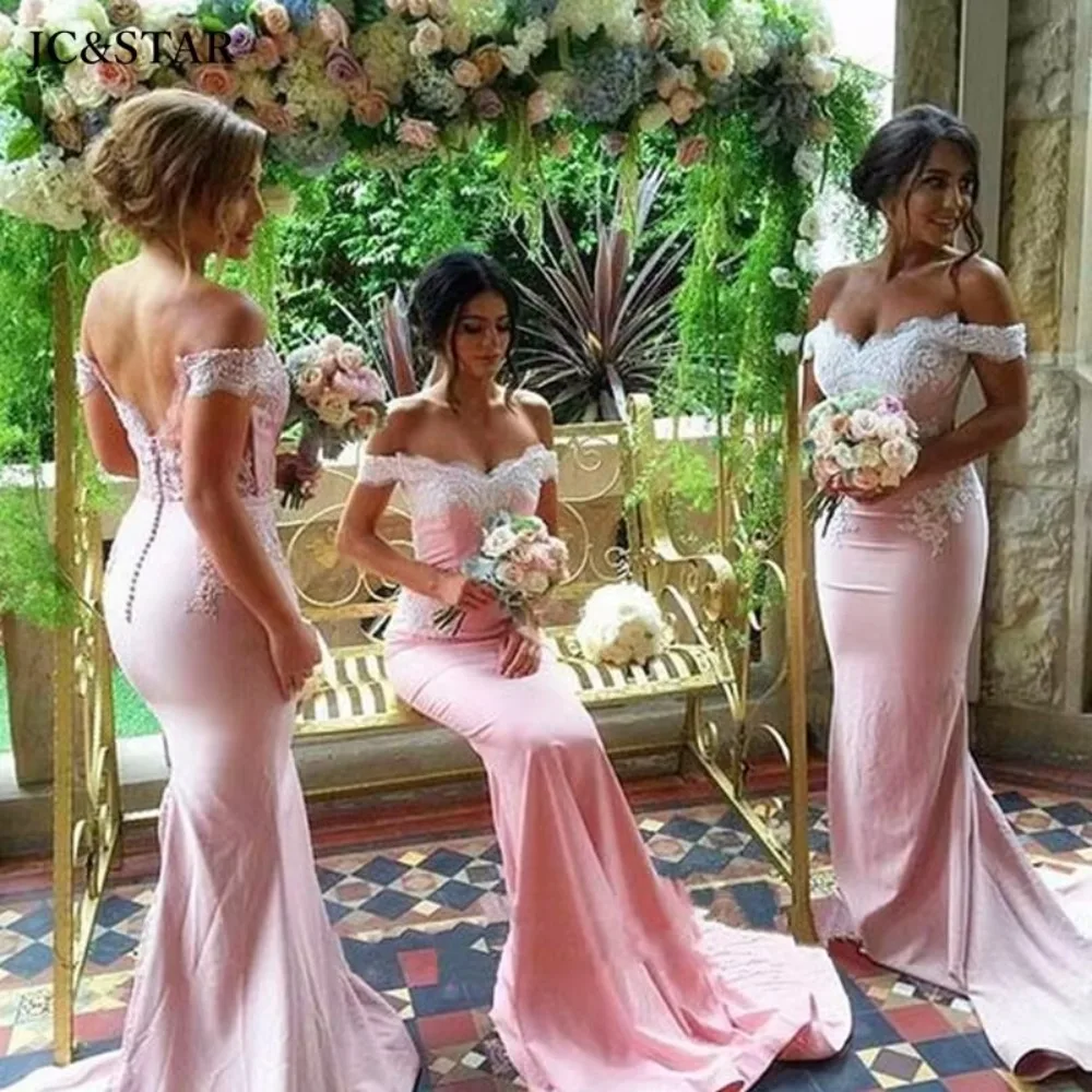 Pink Lace Satin Mermaid Bride Dresses Sexy V-neck Off The Shoulder Wedding Party Dress Long Beautiful Vestido De Gala Custom
Pink Lace Satin Mermaid Bride Dresses Sexy V-neck Off The Shoulder Wedding Party Dress Long Beautiful Vestido De Gala Custom