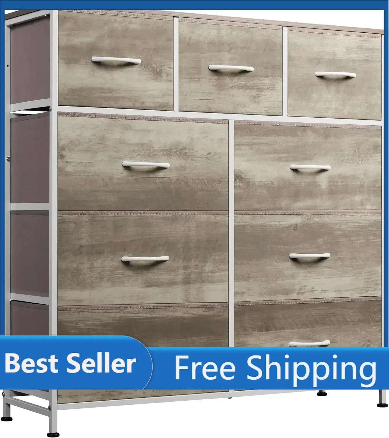 WLIVE 9-Drawer Dresser, Fabric Storage Tower for Bedroom, Hallway, Nursery, Closet, Tall Chest Organizer Unit with Fabric Bins
WLIVE 9-Drawer Dresser, Fabric Storage Tower for Bedroom, Hallway, Nursery, Closet, Tall Chest Organizer Unit with Fabric Bins