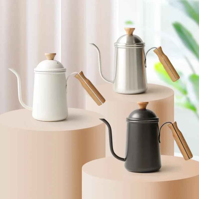 650ml Stainless Steel Coffee Kettle Gooseneck Tea Water Pot with Wooden Handle Camping Portable Pour Over Coffee Pots Coffeeware
650ml Stainless Steel Coffee Kettle Gooseneck Tea Water Pot with Wooden Handle Camping Portable Pour Over Coffee Pots Coffeeware