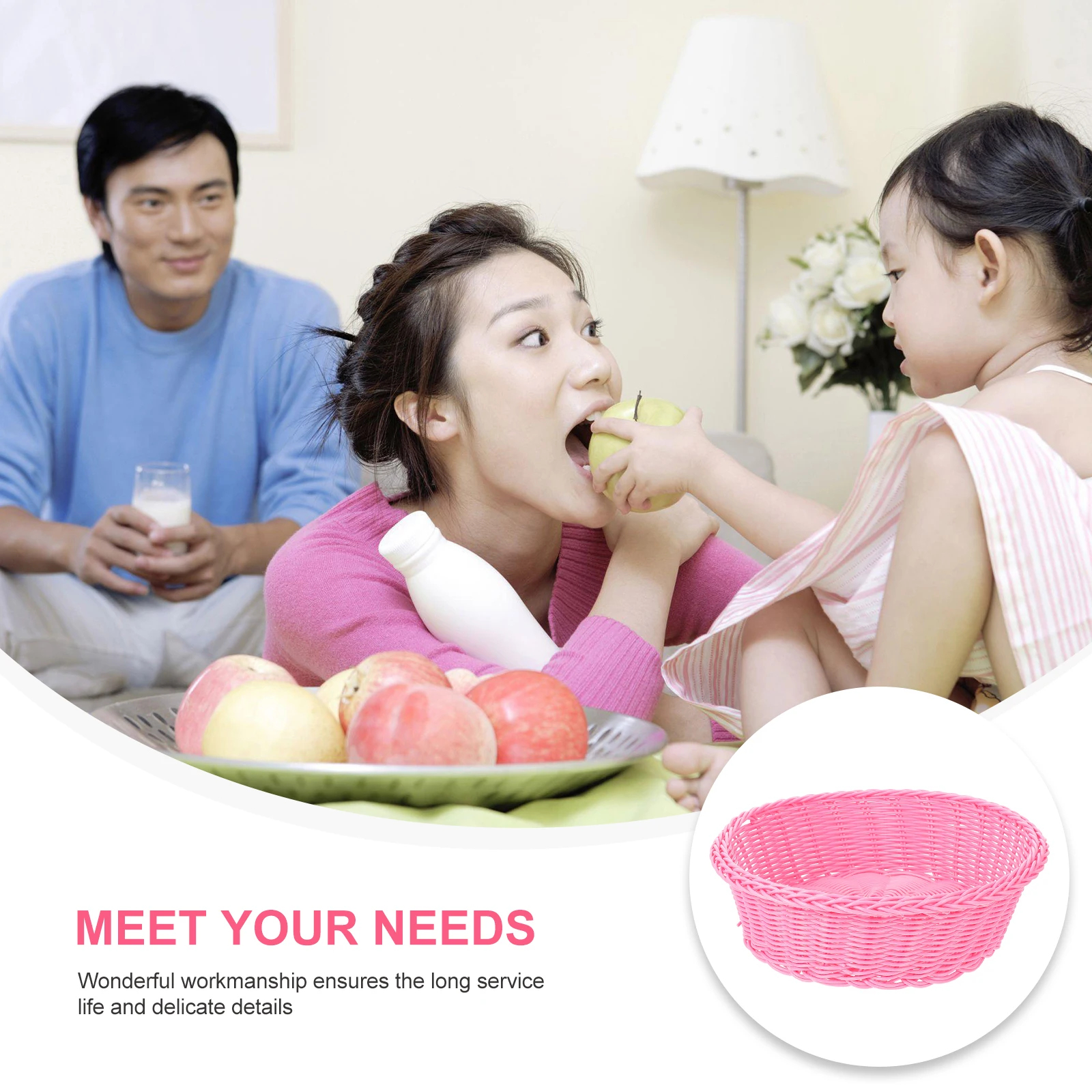 Plastic Fruit Basket Pink Round Bread Tray Hotel Home Serving Stackable Snack Holder Home Serving Tray Storage Dustpan
Plastic Fruit Basket Pink Round Bread Tray Hotel Home Serving Stackable Snack Holder Home Serving Tray Storage Dustpan