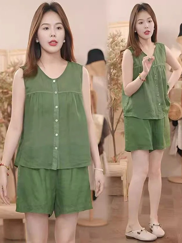 Faionable Cotton Linen Set Women Summer Wear Whole High-End Sensation Svel Vest Wide Leg orts Two-Piece Set Women
Faionable Cotton Linen Set Women Summer Wear Whole High-End Sensation Svel Vest Wide Leg orts Two-Piece Set Women