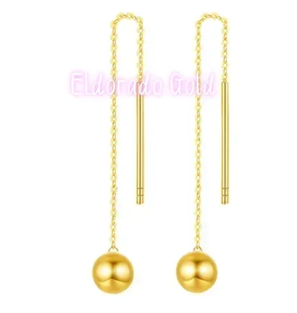 Eldorado Gold 18k gold ball earrings drop earring for women solid gold long earrings
Eldorado Gold 18k gold ball earrings drop earring for women solid gold long earrings