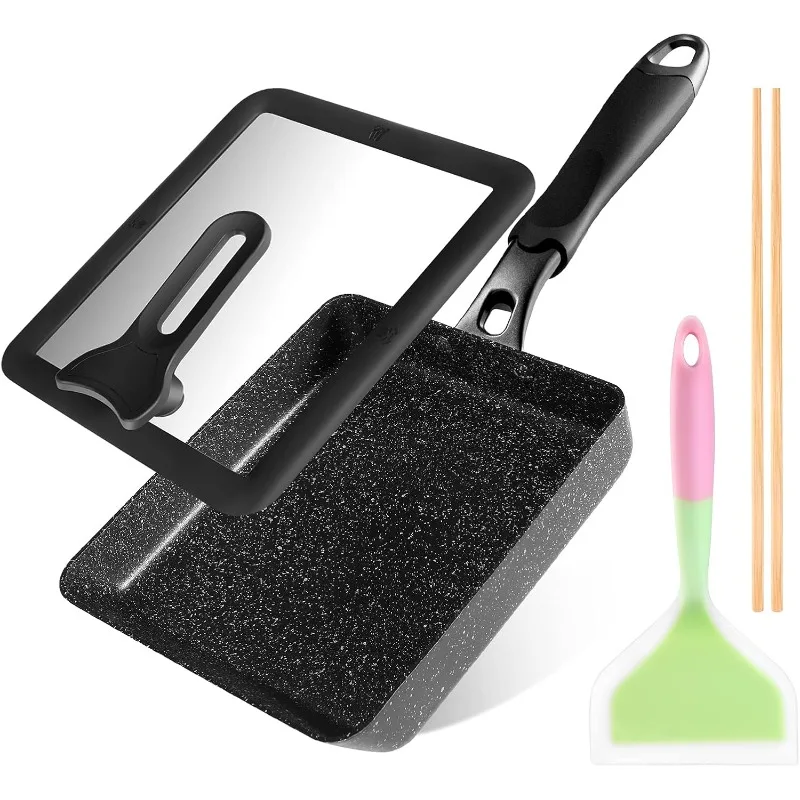 Tamagoyaki Pan-Japanese Egg Pan with Lid - Japanese Omelette pan Nonstick - Omelet Pan for Japanese Food - Square Frying Pan
Tamagoyaki Pan-Japanese Egg Pan with Lid - Japanese Omelette pan Nonstick - Omelet Pan for Japanese Food - Square Frying Pan