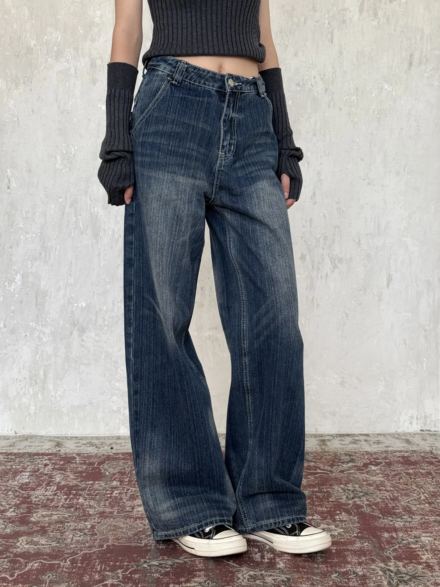 Винтажные широкие джинсы с высокой талией Тан, женские утягивающие прямые длинные брюки для похудения, темно-синие повседневные хлопковые джинсы
Винтажные широкие джинсы с высокой талией Тан, женские утягивающие прямые длинные брюки для похудения, темно-синие повседневные хлопковые джинсы