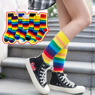 Autumn/Winter Rainbow Socks Ins Stripes Solid Color Cotton Socks College Style Middle Tube Women's Socks Sports Comfort
Autumn/Winter Rainbow Socks Ins Stripes Solid Color Cotton Socks College Style Middle Tube Women's Socks Sports Comfort