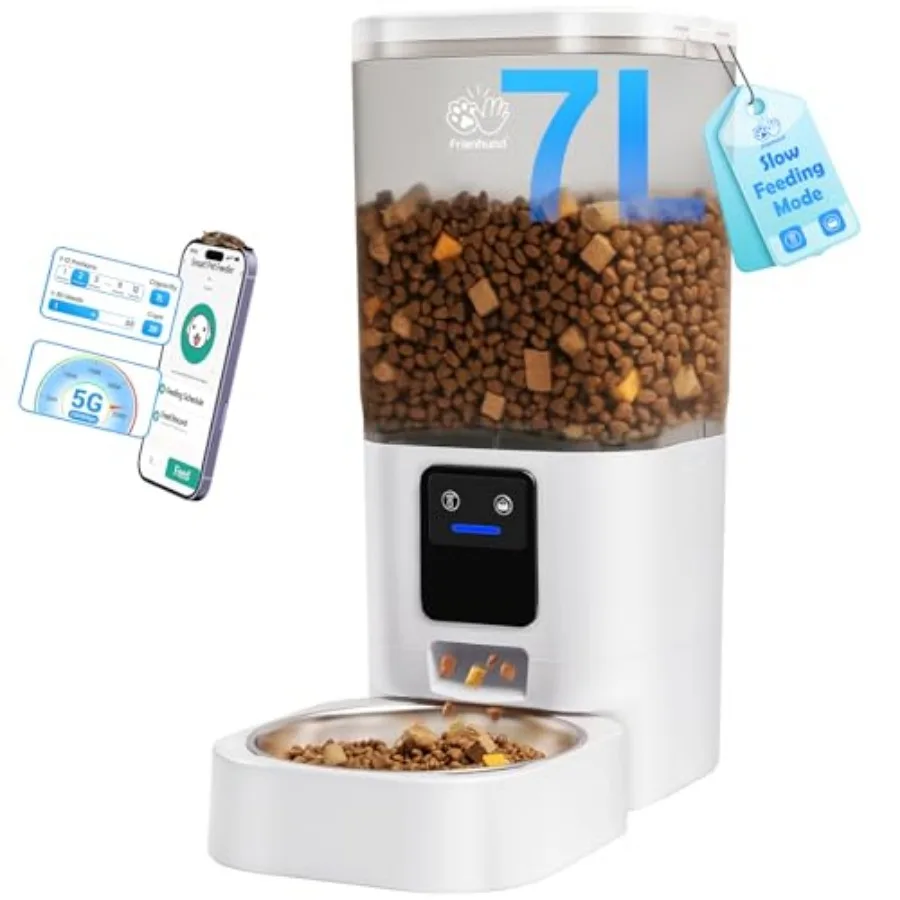 Automatic Cat Feeder with 5G WiFi: Automatic Dog Feeder with Slow Feed and Smart APP Control, 7L Timed Auto Cat Food Dispenser
Automatic Cat Feeder with 5G WiFi: Automatic Dog Feeder with Slow Feed and Smart APP Control, 7L Timed Auto Cat Food Dispenser