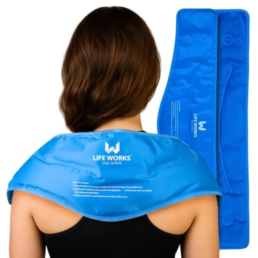 LIFE WORKS Gel Neck Ice Pack Wrap, Flexible Reusable Hot and Cold Pack, Soft Plush and Nylon Cover, Therapy Wrap for Neck, Shou
LIFE WORKS Gel Neck Ice Pack Wrap, Flexible Reusable Hot and Cold Pack, Soft Plush and Nylon Cover, Therapy Wrap for Neck, Shou