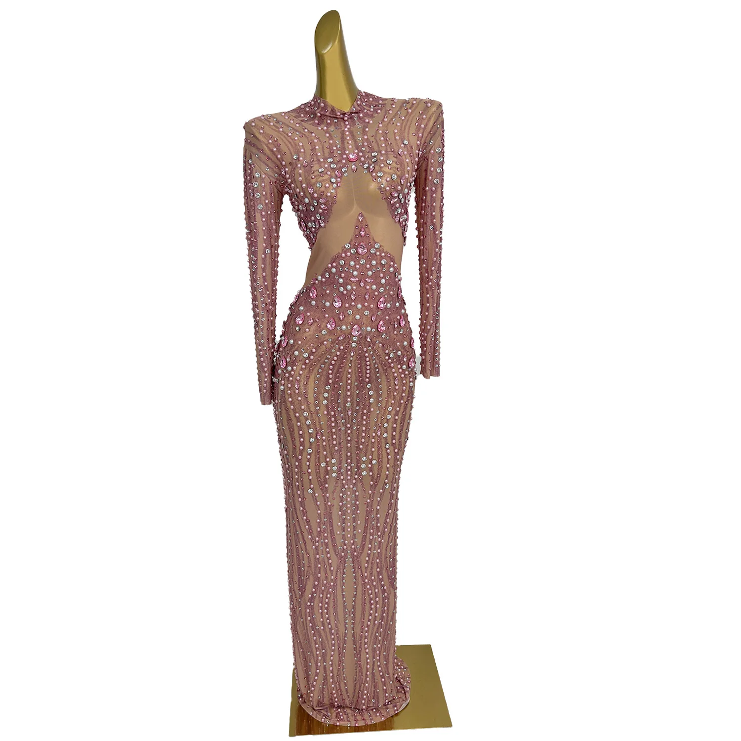 Fashion Women's Dress Sparkling Pink Rhinestone Mesh Transparent Dress Wedding Banquet Birthday Party Dance Party Dress yiliany
Fashion Women's Dress Sparkling Pink Rhinestone Mesh Transparent Dress Wedding Banquet Birthday Party Dance Party Dress yiliany