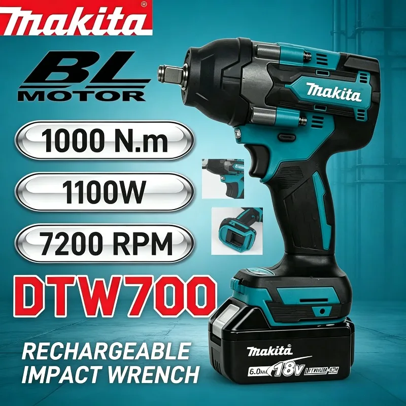Бесщеточный ударный гайковерт Makita DTW700 с высоким крутящим моментом, электрический гайковерт, аккумуляторная дрель-шуруповерт, электроинструмент
Бесщеточный ударный гайковерт Makita DTW700 с высоким крутящим моментом, электрический гайковерт, аккумуляторная дрель-шуруповерт, электроинструмент