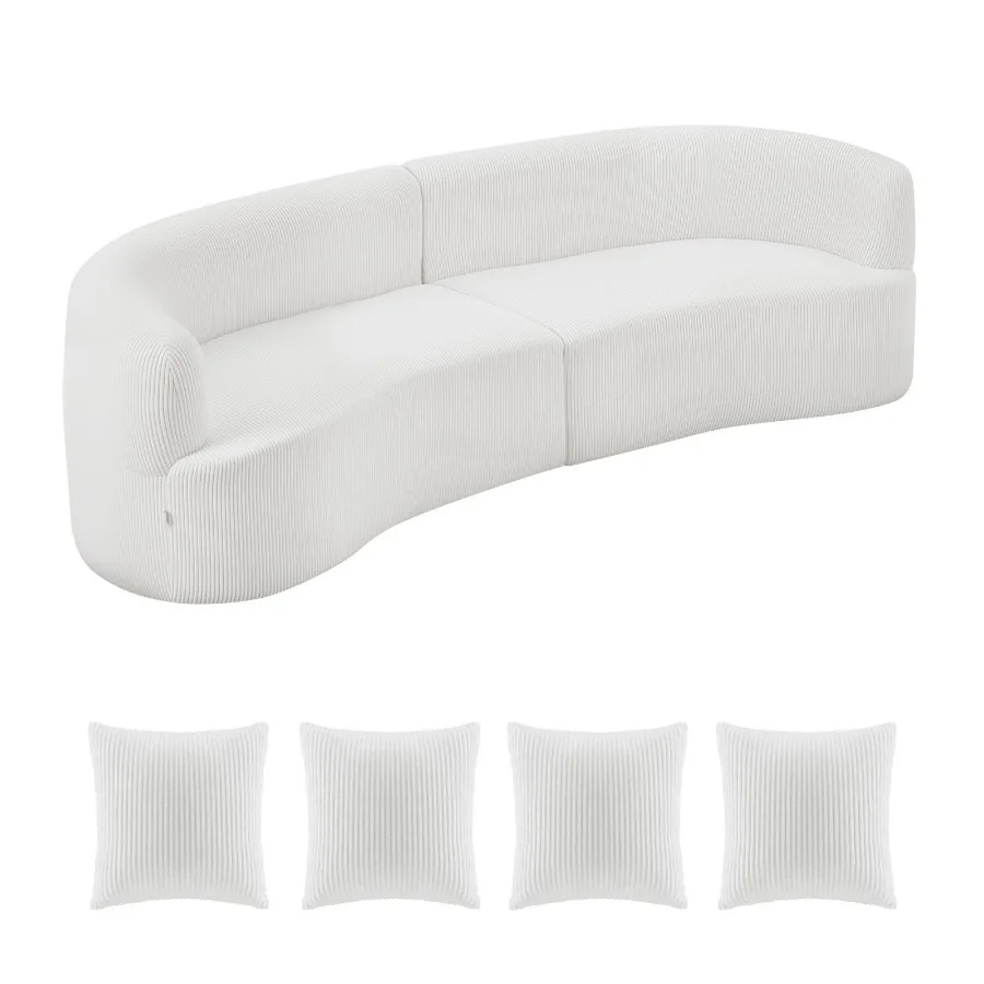 Luxury Modern Cloud Plush Sectional Sofa 112 Curved Modular Couch with 4 Pillows - Oversized Deep Seat Corduroy Fabric for Livi
Luxury Modern Cloud Plush Sectional Sofa 112 Curved Modular Couch with 4 Pillows - Oversized Deep Seat Corduroy Fabric for Livi