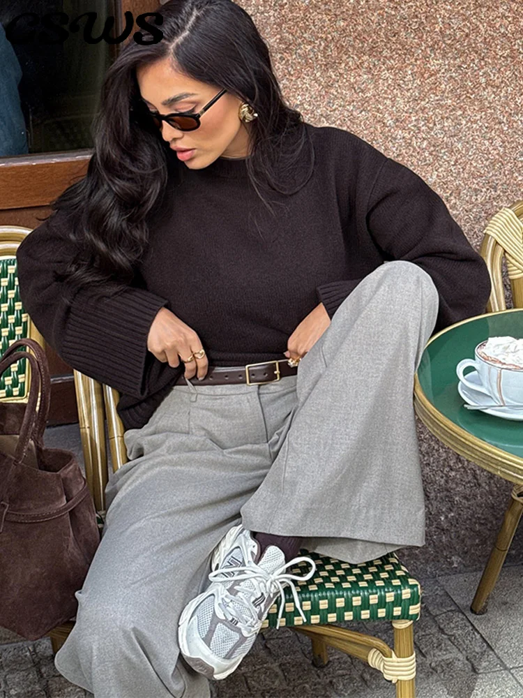 Повседневный вязаный женский свитер с круглым вырезом, однотонный свободный женский трикотаж с длинными рукавами, осень-зима 2021, модная женская уличная верхняя одежда
Повседневный вязаный женский свитер с круглым вырезом, однотонный свободный женский трикотаж с длинными рукавами, осень-зима 2021, модная женская уличная верхняя одежда