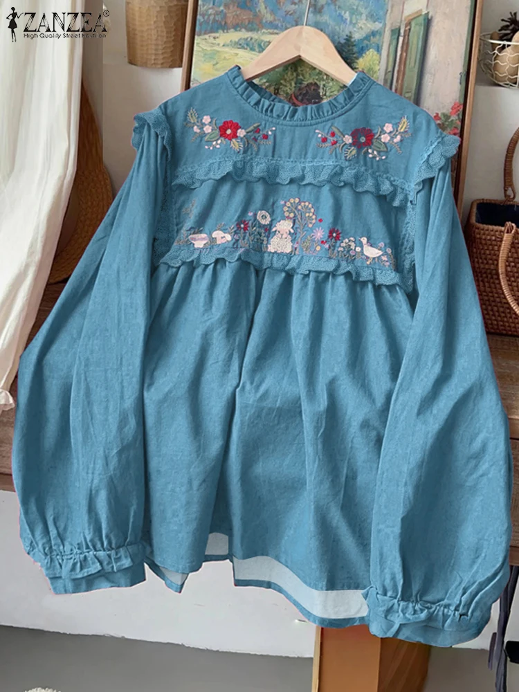 Casual Korean Ruffled Edge Stitching Tunics ZANZEA Women Sweety Blouses Holiday Long Sleeve Tops 2025 Spring Floral Printed Tops
Casual Korean Ruffled Edge Stitching Tunics ZANZEA Women Sweety Blouses Holiday Long Sleeve Tops 2025 Spring Floral Printed Tops