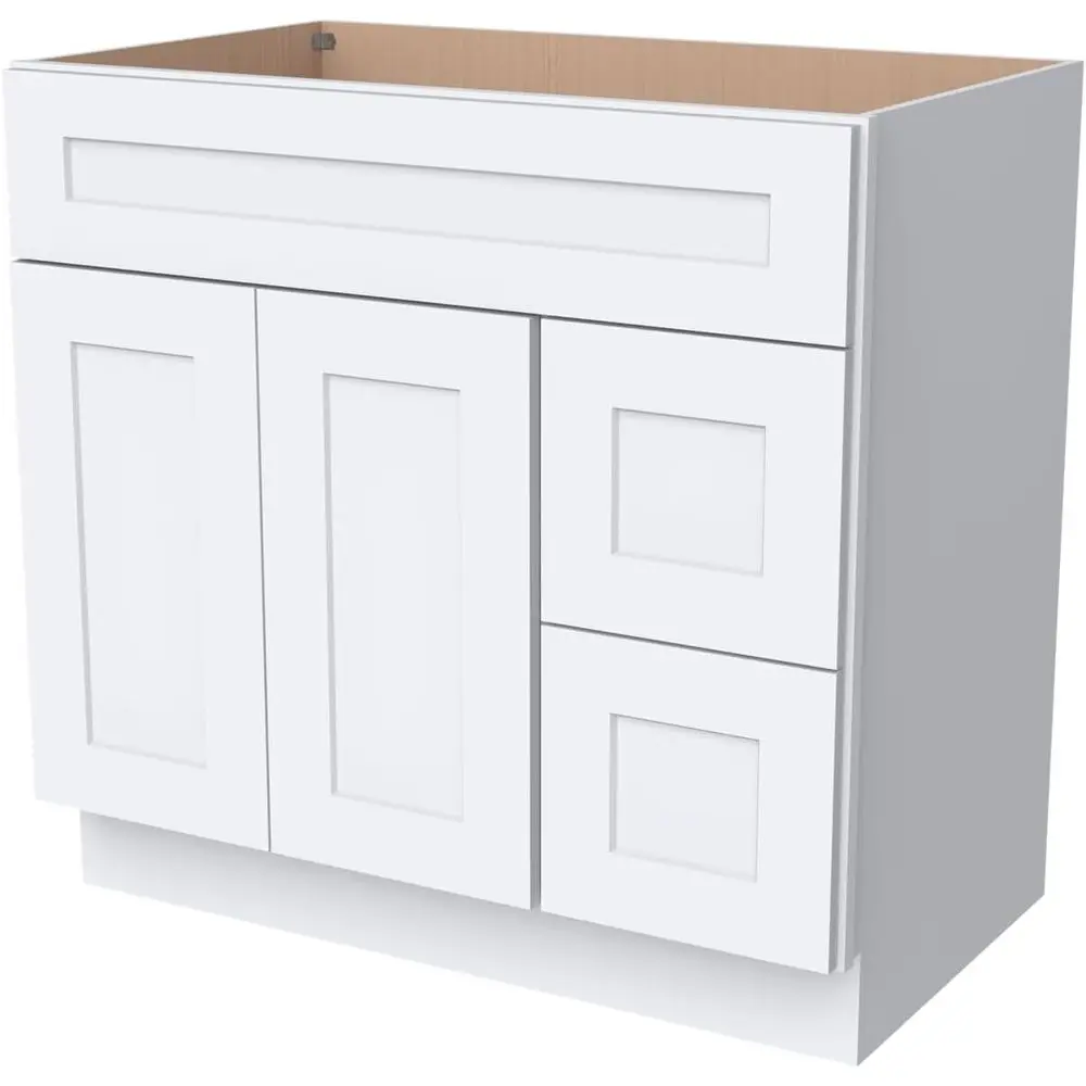 White 42 Solid Wood Vanity with 2 Drawers and Soft Close, Shaker Style Storage Cabinet for Bathroom
White 42 Solid Wood Vanity with 2 Drawers and Soft Close, Shaker Style Storage Cabinet for Bathroom