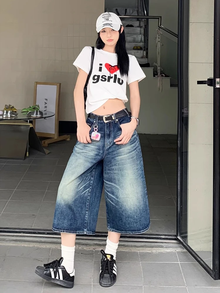 American Retro Washed Seven-Five Denim Shorts Men's Summer Loose Wide Leg High Waist Straight Tube Pants Casual Jeans
American Retro Washed Seven-Five Denim Shorts Men's Summer Loose Wide Leg High Waist Straight Tube Pants Casual Jeans