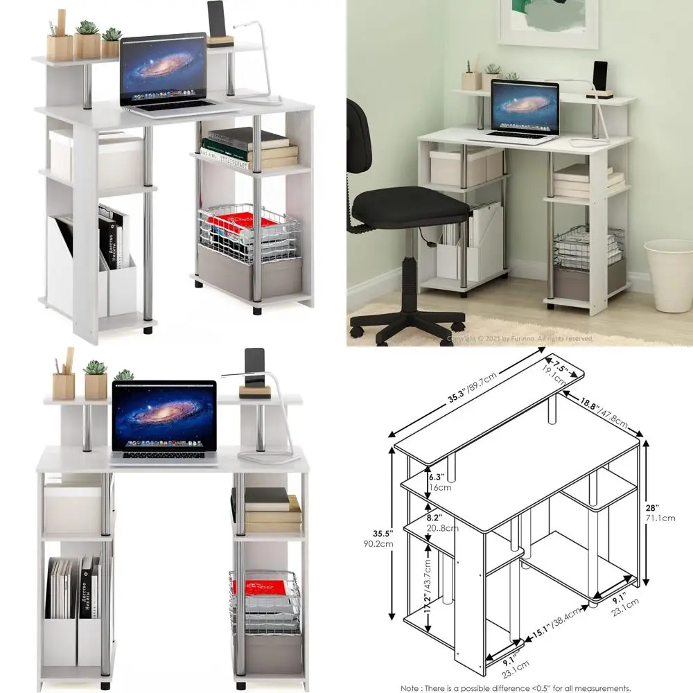 Sleek Modern Writing Desk, Natural Oak with Stainless Steel
Sleek Modern Writing Desk, Natural Oak with Stainless Steel