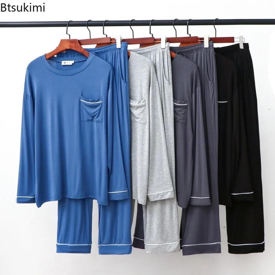 2025 Spring Men's Pajamas Set Modal Long Sleeve Pants Two Piece Loose Oversize Home Suit Pajamas for Men Sleepwear L-3XL Size
2025 Spring Men's Pajamas Set Modal Long Sleeve Pants Two Piece Loose Oversize Home Suit Pajamas for Men Sleepwear L-3XL Size