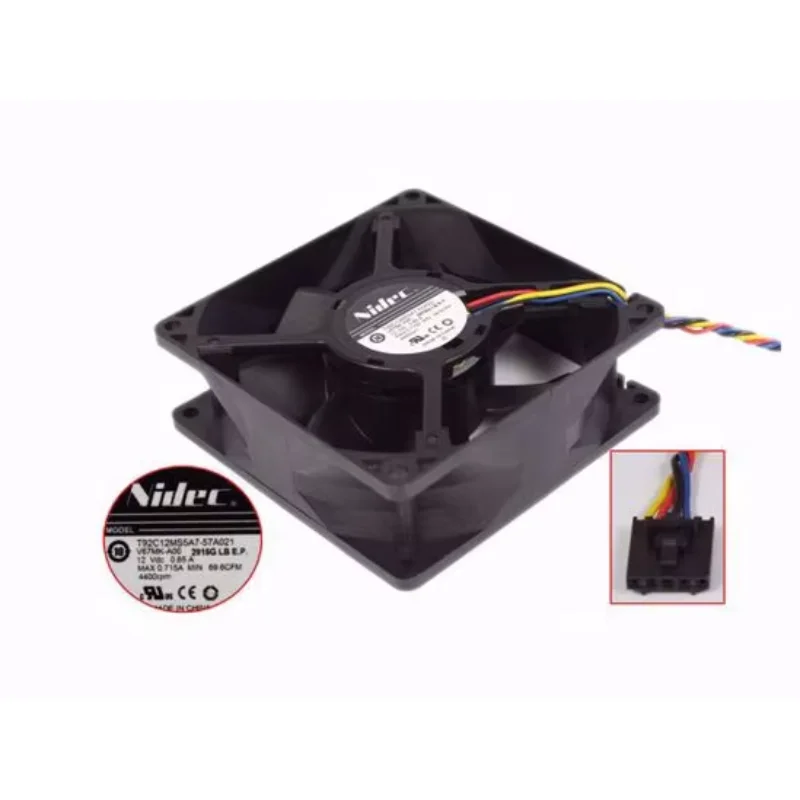 Nidec T92C12MS5A7-57A021 DC 12 В 0,65 А 92x92x25 мм 4-проводной охлаждающий вентилятор для сервера
Nidec T92C12MS5A7-57A021 DC 12 В 0,65 А 92x92x25 мм 4-проводной охлаждающий вентилятор для сервера