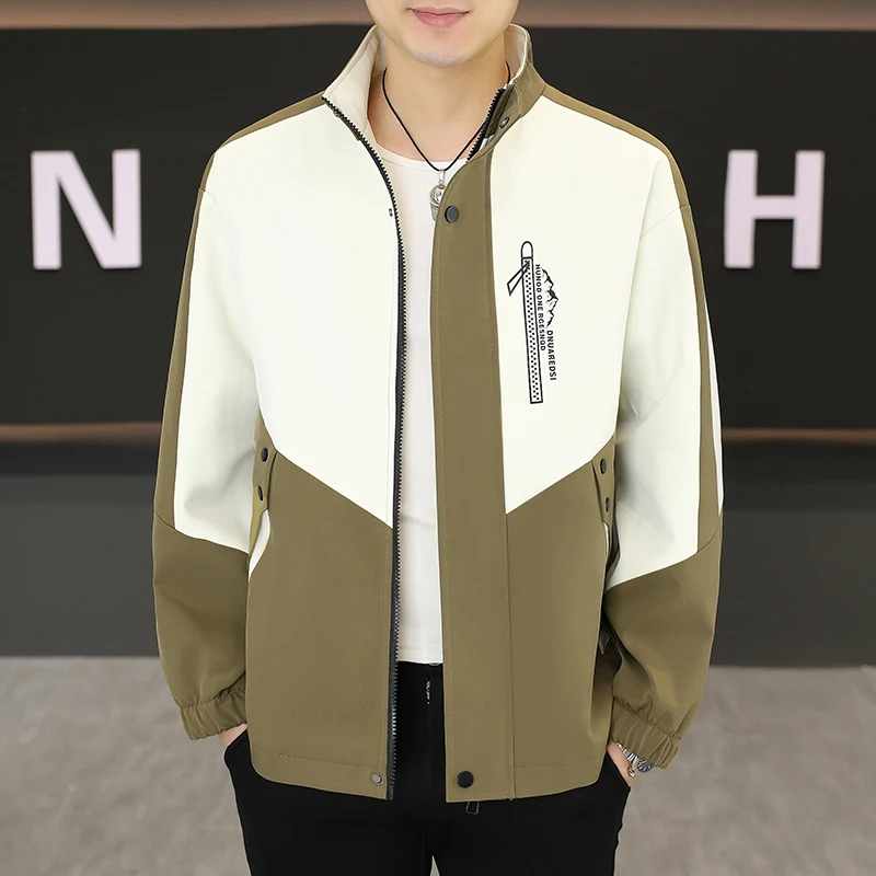 Men's Stand Collar Jaet Casual Thin Sle Spring Autumn Faion Color Blo Top American Sle Outerwear Polyester Fiber
Men's Stand Collar Jaet Casual Thin Sle Spring Autumn Faion Color Blo Top American Sle Outerwear Polyester Fiber