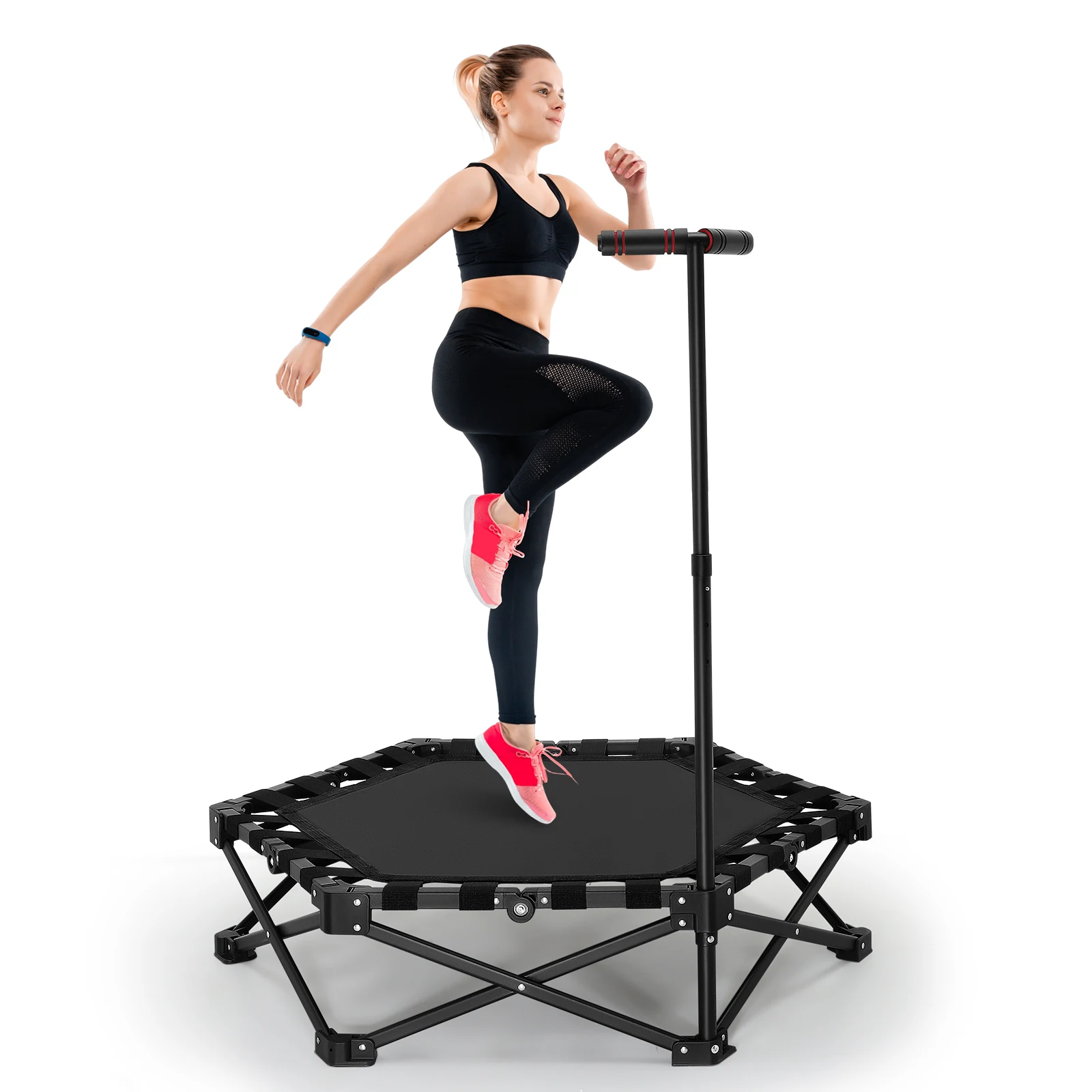 150 KG Load Adjustable Height Trampoline with Anti-Slip Handle Folding Mini Trampoline,Exercise Trampoline for Adults Fitness
150 KG Load Adjustable Height Trampoline with Anti-Slip Handle Folding Mini Trampoline,Exercise Trampoline for Adults Fitness
