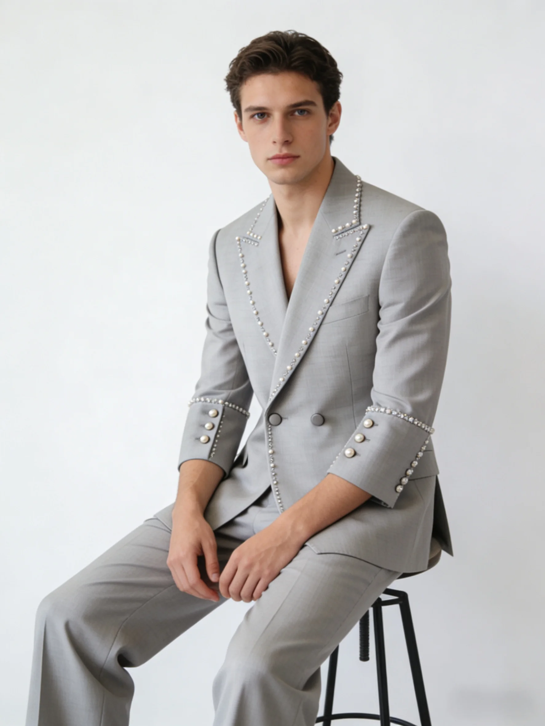 Мужской костюм Grey Pearls, комплект из 2 предметов: пиджак и брюки, индивидуальный пошив, хлопок, для офиса, свадьбы, выпускного вечера
Мужской костюм Grey Pearls, комплект из 2 предметов: пиджак и брюки, индивидуальный пошив, хлопок, для офиса, свадьбы, выпускного вечера