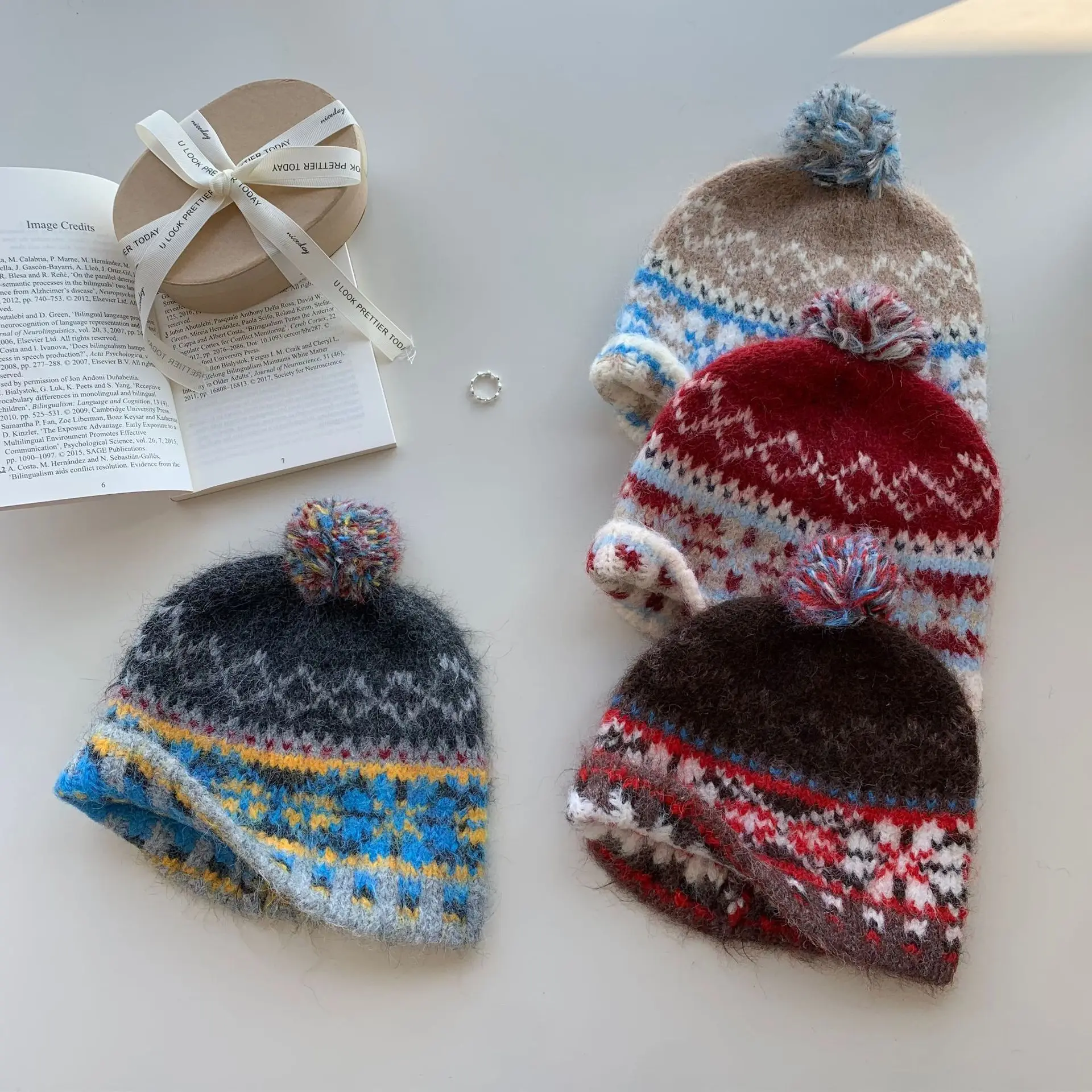 women beanies hats knitted striped plaid cute winter hat
women beanies hats knitted striped plaid cute winter hat
