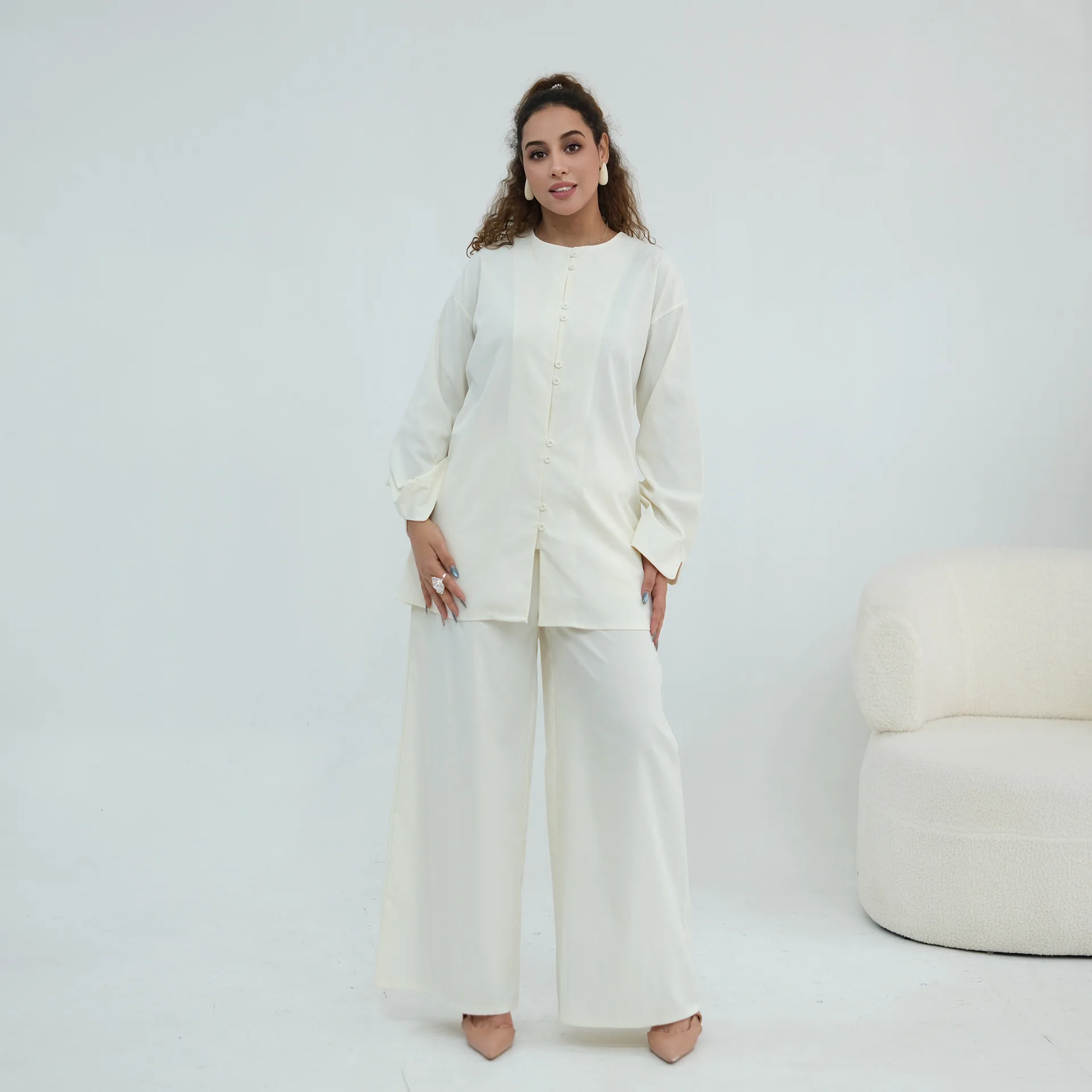 Modest Islamic Women Co Ord Set Long Sleeve Top Matching Wide Leg Pants Loose Dubai Kaftan Style Daily Casual Tracksuit Outfit
Modest Islamic Women Co Ord Set Long Sleeve Top Matching Wide Leg Pants Loose Dubai Kaftan Style Daily Casual Tracksuit Outfit