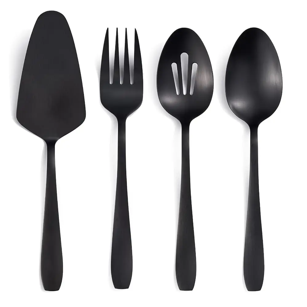 Matte Bla Serving Set, 4-Piece Stainl Steel Large Host Set Lude Slotted Spoon Serving Spoon Serving Fork And Cake Server, I For
Matte Bla Serving Set, 4-Piece Stainl Steel Large Host Set Lude Slotted Spoon Serving Spoon Serving Fork And Cake Server, I For