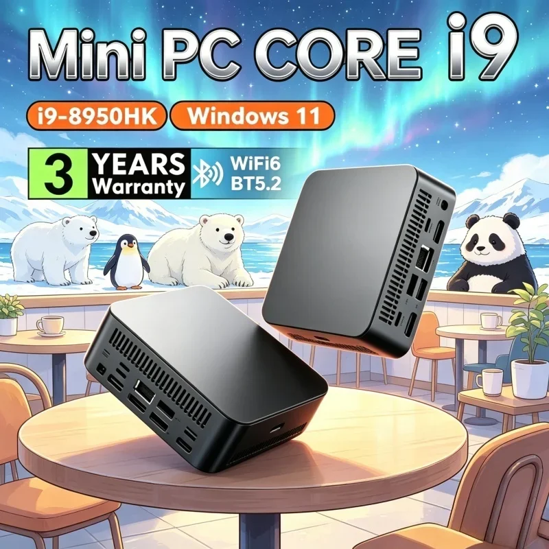 Venerable Smart MINI PC Windows 11 Pro Core I9 8950HK RAM 1TB SSD WIFI 6 BT5.2 4K HD Student Dorm Gaming Office Study Pc
Venerable Smart MINI PC Windows 11 Pro Core I9 8950HK RAM 1TB SSD WIFI 6 BT5.2 4K HD Student Dorm Gaming Office Study Pc